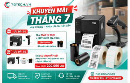  Khuyến Mãi Tháng 7 - Mua Combo Thiết Bị Mã Vạch, Nhận Ngay Ưu Đãi Hấp Dẫn Tại TGTECH.VN