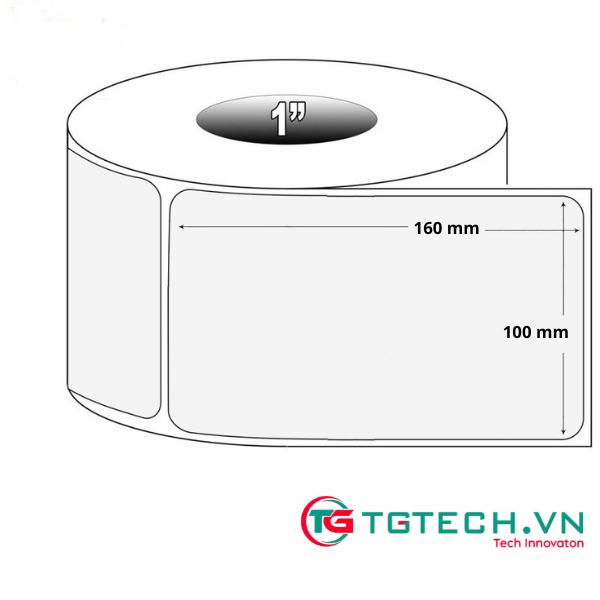 Giấy in tem nhãn vạch 100×160mm - Loại 1 tem 1 hàng