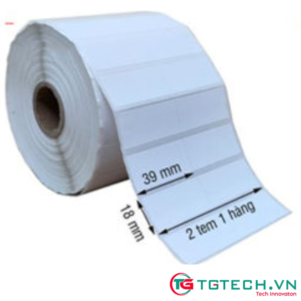 Decal giấy in mã vạch 39×18mm - Loại 2 tem 1 hàng