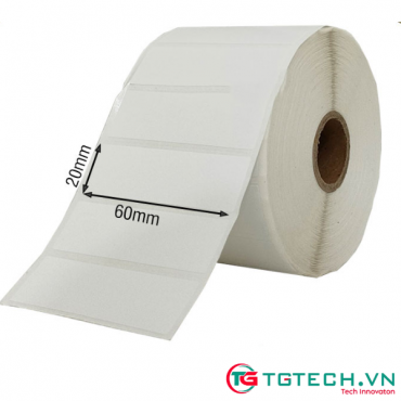 Decal giấy in mã vạch 60×20mm loại 1 tem 1 hàng