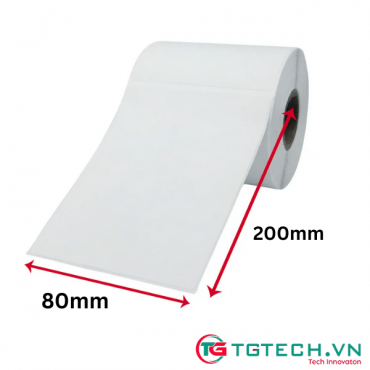 Giấy in tem mã vạch 80×200 mm - 1 tem / 1 hàng