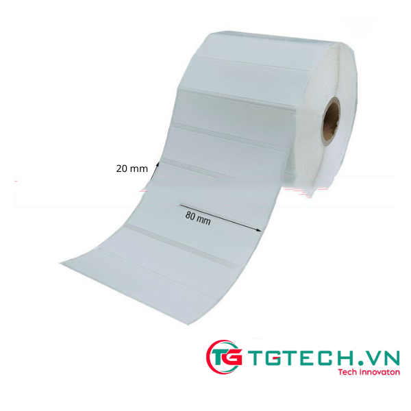 Decal giấy in mã vạch 80×20mm - Loại 1 tem 1 hàng