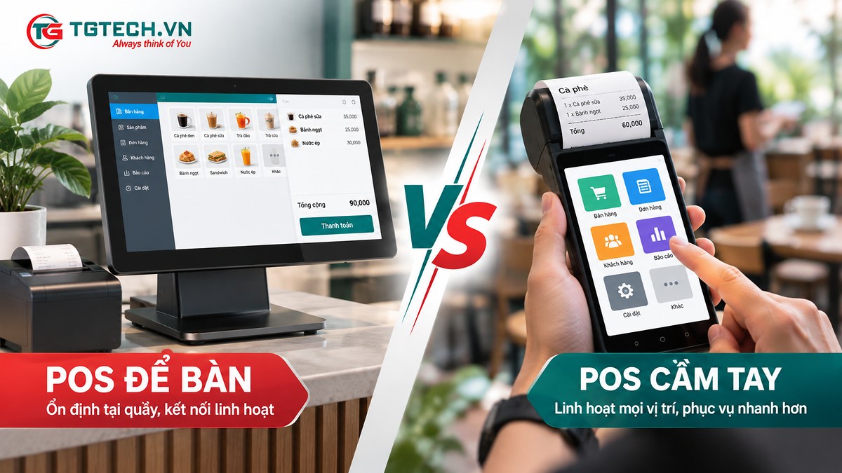 So sánh máy POS để bàn và máy POS cầm tay