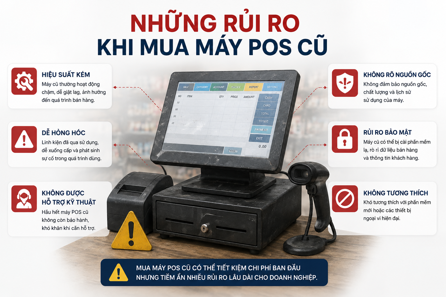 Những rủi ro khi mua máy POS cũ
