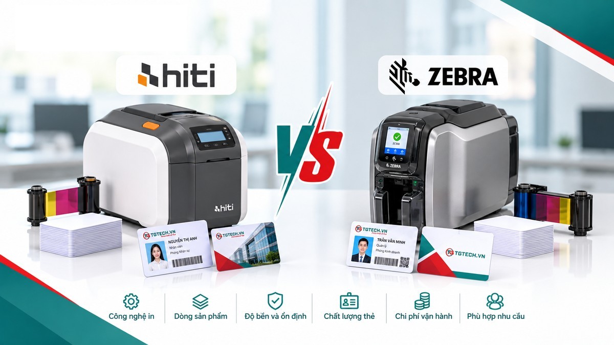 So sánh tổng quan máy in thẻ HiTi và Zebra trong phân khúc Direct-to-Card