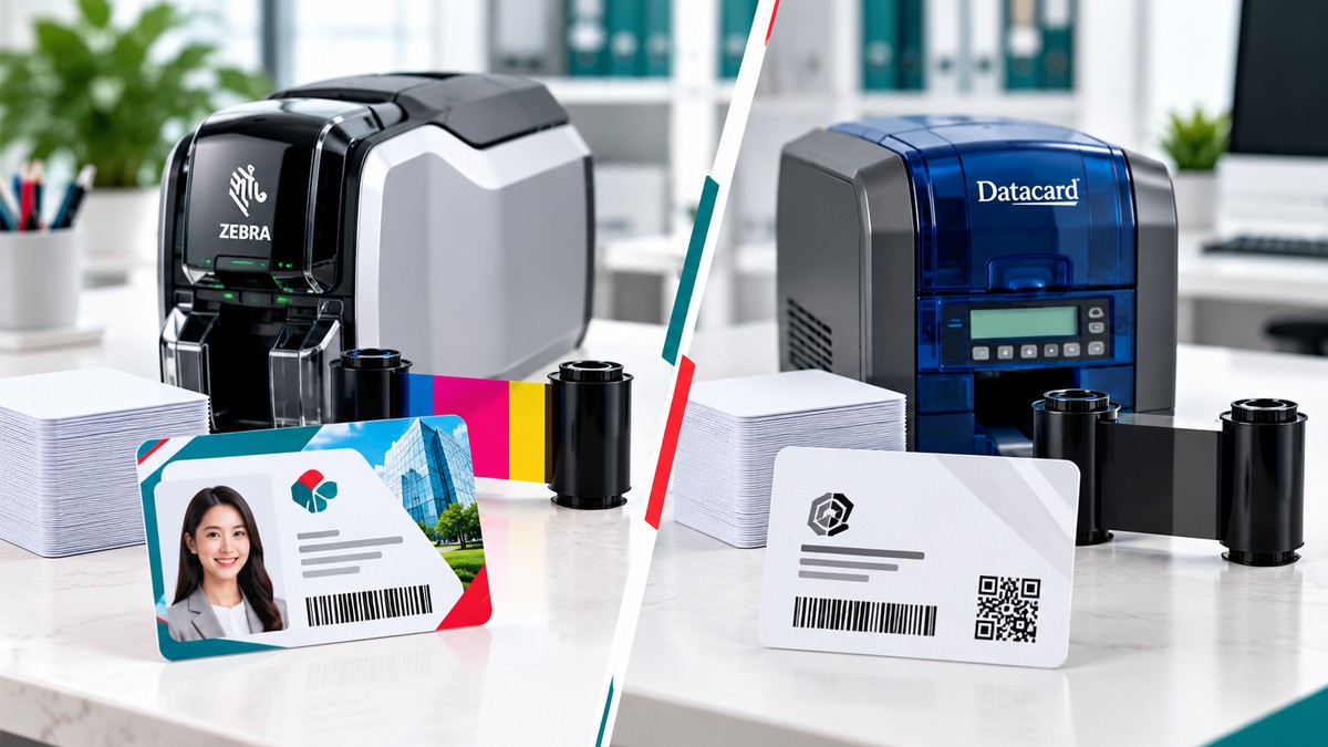 Ứng dụng in thẻ màu có ảnh và in thẻ đơn sắc với chữ barcode QR Code